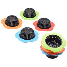Flawless Sink Maintenance, Silicone Kitchen Sink Strainer Offers Clog Prevention, Easy to Clean with Stain Resistant Petals, 4 Color Choices, 4.5"