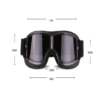 Motorbril in aviatorstijl, anticondens motorbril met PC-lens en ABS-frame, zacht sponsframe, windbestendige motorbril voor buitenactiviteiten