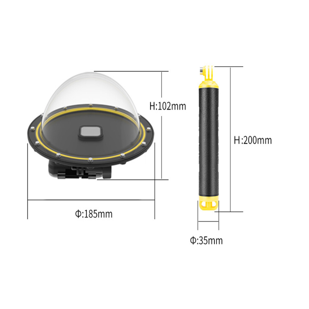 Waterproof Housing For Gopro Hero 9 10, Hand Floating Grip Covered With Rubber For A Soft Grip, Transparent Cover Ensuring Good Visibility 9128293869324
