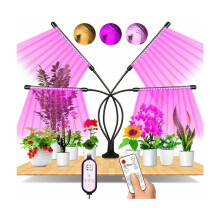 4-Headed Grow Light, Personalized To Your Garden's Needs, With Flexible Gooseneck And Automatic On Off