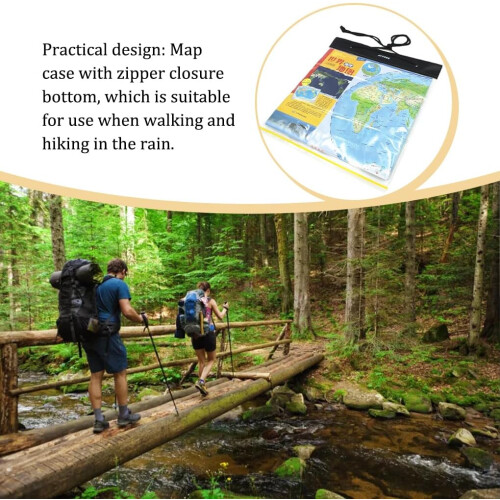 Map Case Waterproof PVC Document Holder Portable Camping Organizer With Zipper 2