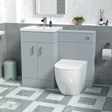Nes Home 1000mm Freestanding Matte Grey Basin Vanity & Back To Wall Toilet