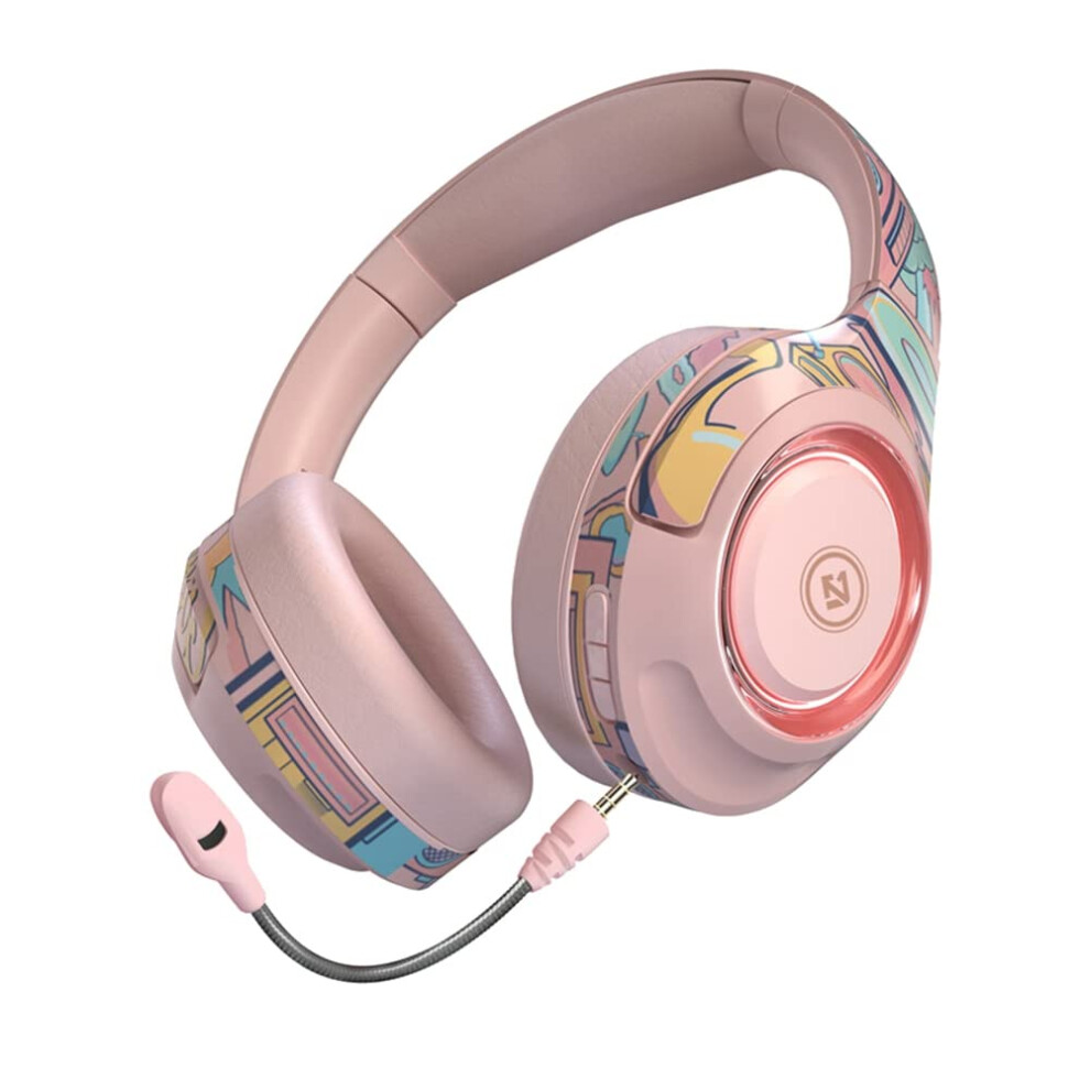 Wireless Bluetooth Headphone Gaming Headset Bluetooth 5.1 40Mm Drivers Up To 20H Playback Pink 9189345126697