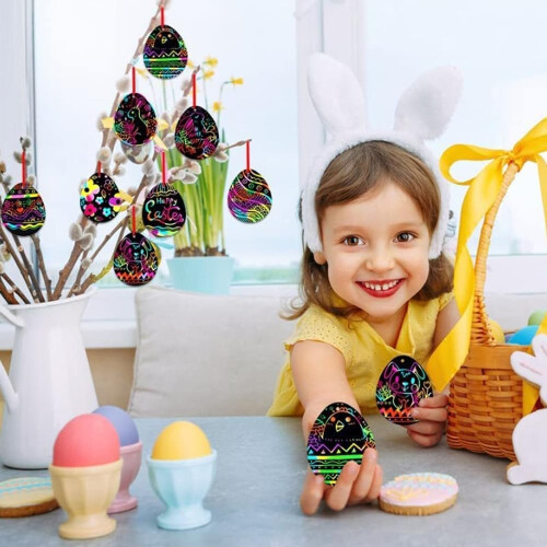 48 Easter Crafts for Kids  Easter Egg Scratch Art, DIY Easter Crafts, Scratch Art Pictures 1