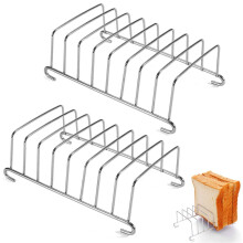 Pack of 2 Stainless Steel Toast Racks for Air Fryer, 8 Slice Bread Holder