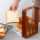 Bread slicer for homemade bread, foldable, adjustable slice thickness (Brown) 4