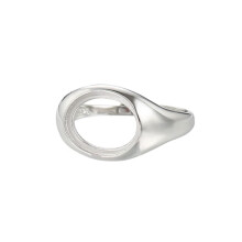 925 Sterling Silver Adjustable Oval Ring Base 10x15mm Cabochon Setting for DIY Jewelry