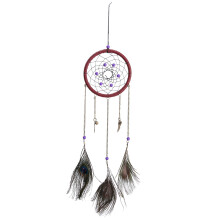Dream Catcher Wall Decoration, Faux Feather Artisan Craft, Eco-Friendly Environmental Material, Great Gift Idea, Iridescent Beaded Detailing, Natural