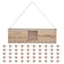 Stylish Design Family Birthday Reminder, Home Euphoria Wooden Calendar With Tags For Birthdays Tracker, DIY Creation Wall Decor For Important Days Rec