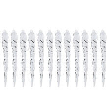 Assorted Size Icicle Set, Clear Glass Christmas Ornaments For Crafting A Winter Wonderland