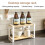 Multiuse Storage Racks Kitchen Cabinet Organizer Stackable Counter Shelves Expandable Kitchen Organizer Solid Wood Iron Rustproof Sturdy Easy Cleanup 7