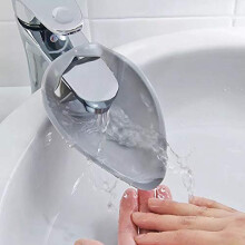 Waterflow Gatherer, Faucet Extender for Toddlers, Hand-Washing Fun Design Easy Assembly for Children's Sinks, Safe Non-Toxic Materials (Grey)