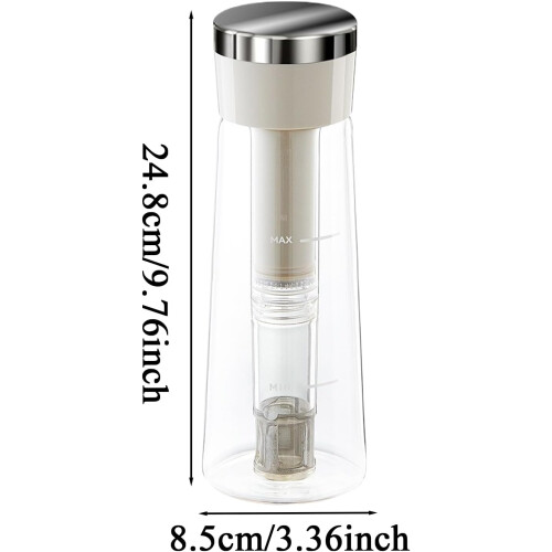 Cold Brew Coffee Maker 750ml with Fast Brewing, Density Filter Iced Tea Pitcher for Home and Office 2