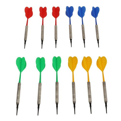 Plastic Soft Tip Darts 12PCS for Indoor Play + 100 Tips for Electronic Darting