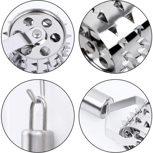 Pizza Docker Meat Tenderizer with Ergonomic Handle Stainless Steel Dishwasher Safe 2