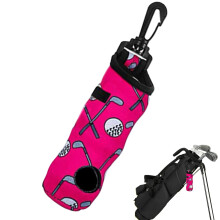 Golf Ball Storage Bag with Keychains, WaterResistant Carry Case, 3Tee Capacity, for Men, Women, Travel