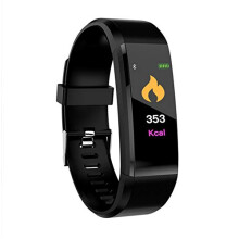 Smart Bracelet Heart Rate Monitor Fitness Tracker with Color Screen Bluetooth for Men Black Style