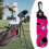 Golf ball bag with keychains, lightweight accessory with 3tee capacity, pink. 2