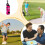 Golf ball bag with keychains, lightweight accessory with 3tee capacity, pink. 3