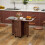 Homcom HOMCOM Folding Dining Table, Drop Leaf Table With Drawers Brown 8