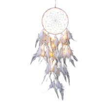 Gewebter Wandbehang mit LED-Beleuchtung, Boho-Wanddekoration mit handgefertigtem Traumfänger-Design im böhmischen Stil, traditionelle