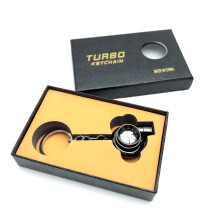 Chaveiro Mini Turbo Turbina para Carro, Chaveiro Turbo, Chaveiro de Metal Leve e Luminoso com Design de Turbocompressor Giratório para Amantes de