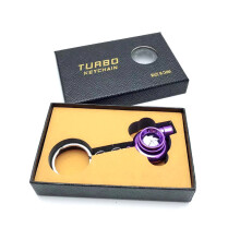 Turbo-Schlüsselanhänger, drehbarer Metall-Schlüsselring in Turbolader-Form, kreatives Spiraldesign mit LED-Beleuchtung, leuchtendes, leichtes