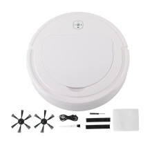 Assistente de limpeza eficiente, robô aspirador inteligente para pisos, recarregável, silencioso, com múltiplos sensores e direção automática,