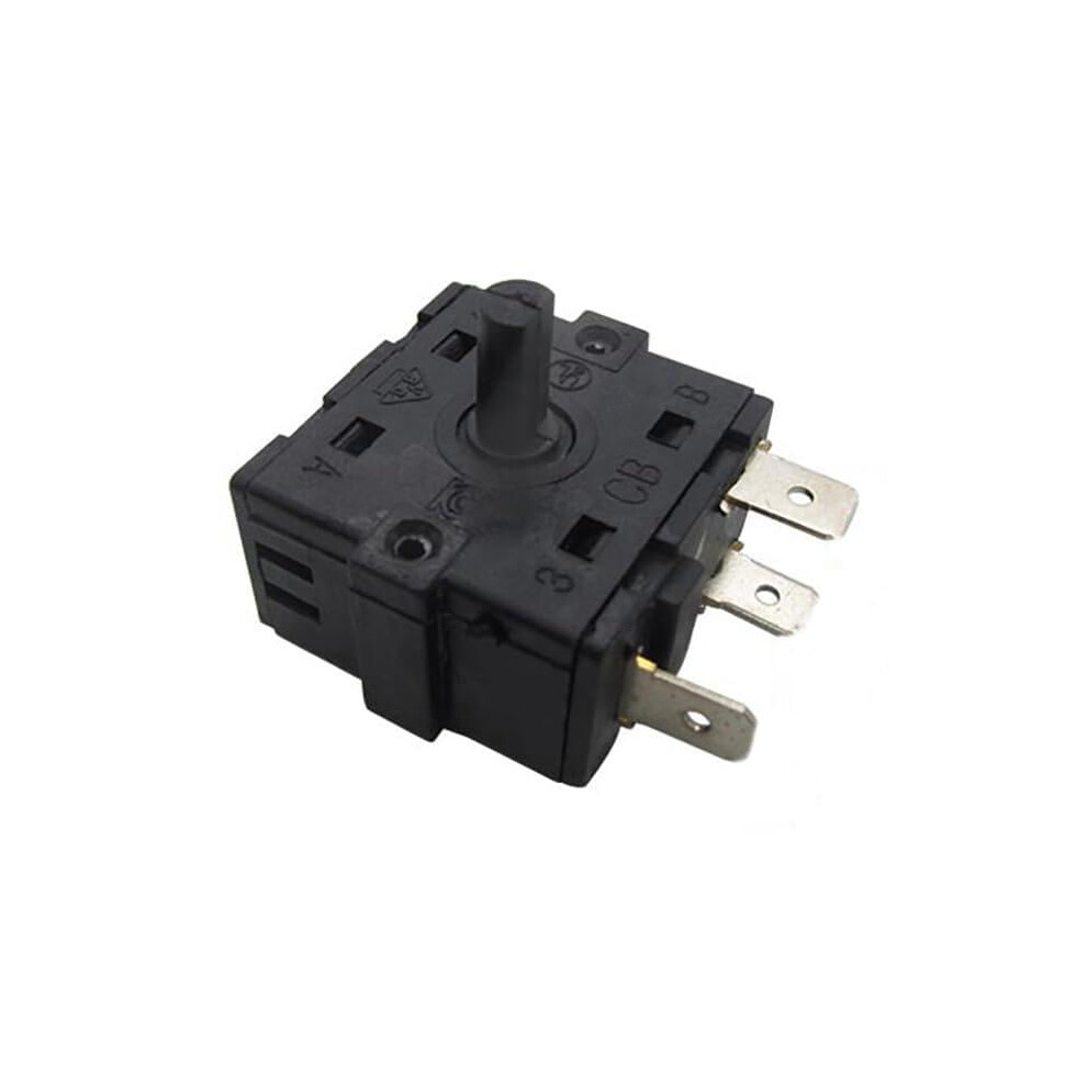 Rotary Switch For Electric Heater 3/5 Pin 16A 250V Durable Heat Selector Control Black 9412369304568