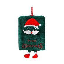 Festival-Korallen-Fleece-Küchentuch, bestickt,-Weihnachtsmann