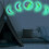 Celestial Night Sky, Luminous Moon Wall Stickers, Moon Phase Stickers for Ceiling with Glowing Magic 5