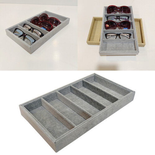 Plateau d'affichage de lunettes doublé d'ouatine avec-Gris.. 2