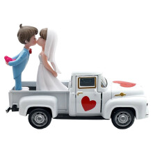 Wedding Alloy Truck Model-White Truck White woman and blue