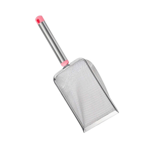 RustProof Cats Litter Scooper Fine Mesh Sifting Shovel For-Pink