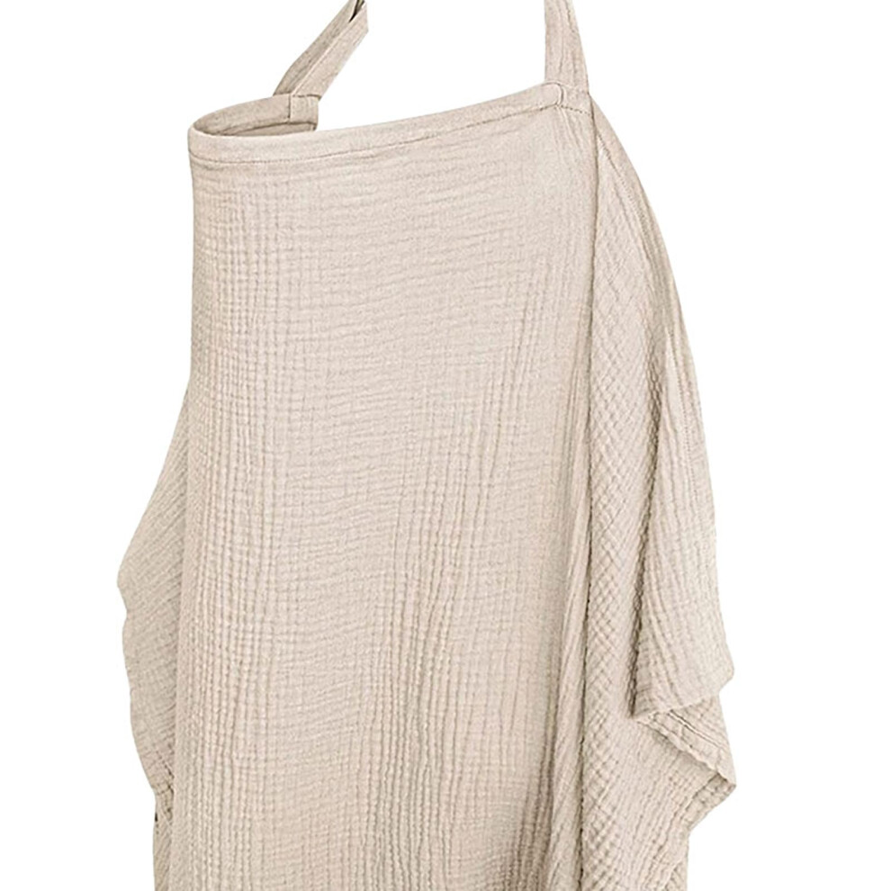 Nursing Cover Adjustable Arch Neckline Extra Soft Breathable Nursing Apron for Breastfeeding Privacy Protection Multi-use