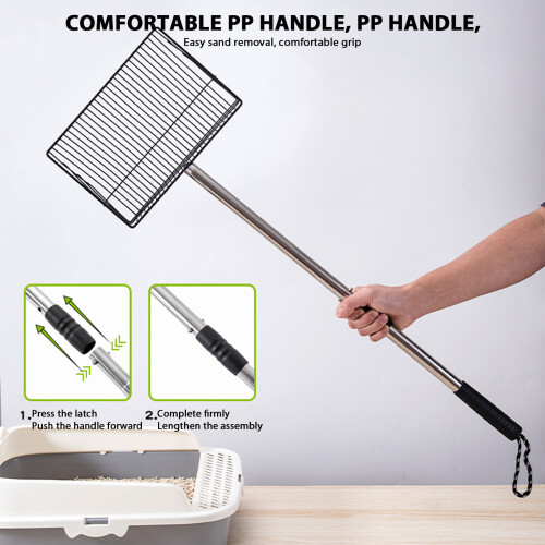 Hygienic Metal Waste Tool Adjustable Extended Handle For-20X20 2