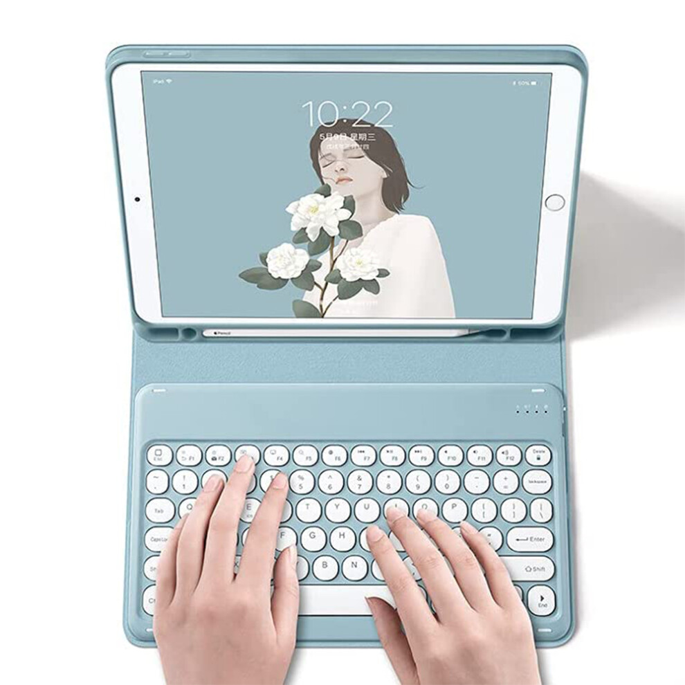 Keyboard Case For Ipad, Backlit Wireless Detachable Folio, Magnetically Detachable Keyboard For Multiple Viewing Angles And Rechargeable Battery, 9128293434003