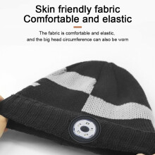 Berretto a LED con luce per attività all'aperto, berretto invernale in maglia 2 in 1 con lampada frontale ricaricabile integrata, cappello in maglia