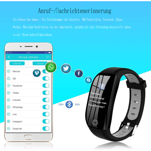 Απελευθερώστε τις δυνατότητές σας, Fitness Tracker με οθόνη καρδιακών παλμών και 2