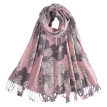 Pashmina omslagdoek voor dames, omkeerbare sjaal met bloemen- en rozenprint, stijlvolle bohemian sjaal, warme omslagdoek, modieus cadeau, ademend