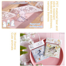 Sett med søte, kawaii-klistremerker til brevpapir, vanntette klistremerker til bullet journal, dekorative selvklebende taper med flerbruksdesign for