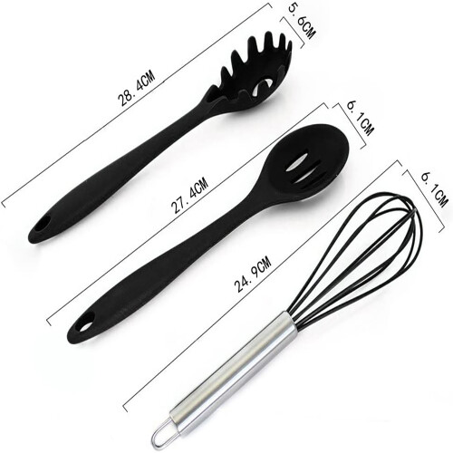 Conjunto de espátulas de silicone, resistentes ao calor até +230C, atóxicas e delicadas com as panelas, fáceis de limpar e com cabo 1