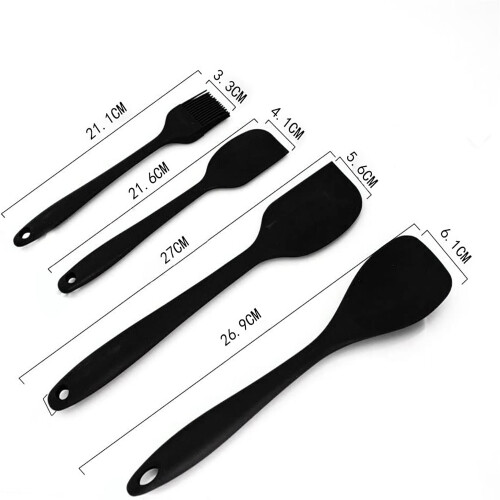 Conjunto de espátulas de silicone, resistentes ao calor até +230C, atóxicas e delicadas com as panelas, fáceis de limpar e com cabo 2