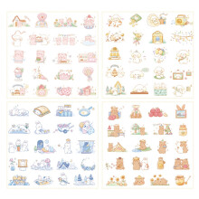Dekorative Klebebänder für Scrapbooking, Washi-Papier-Sticker-Set mit niedlichen Mädchen-Blumenmustern für Bullet Journaling, DIY-Etiketten und