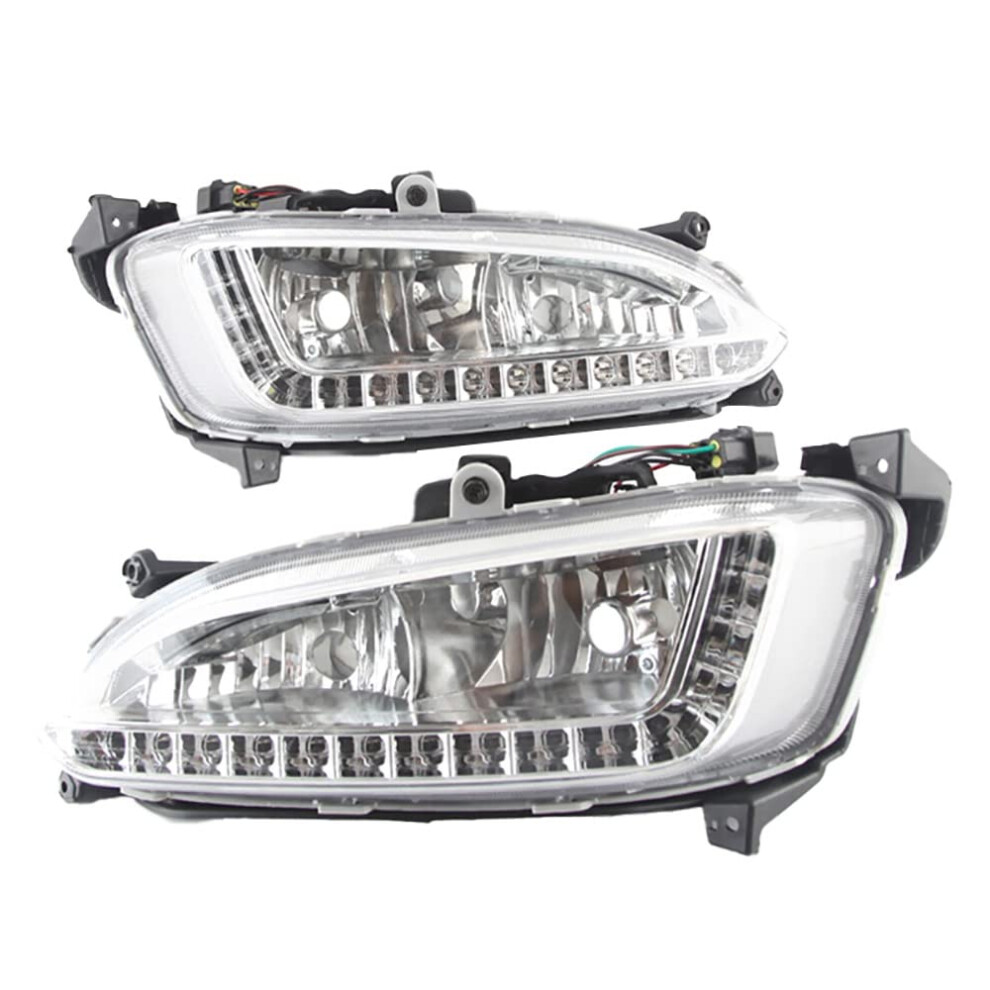 Front Fog Pair With Drl Daytime Running Delivers Improved Visibility For Hyundai Ix45 20132015 Light 9412369304780