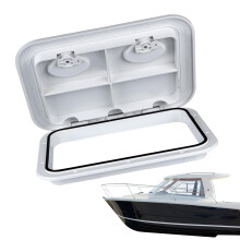 Boot Hatch Rectangular Cover for Storage with NonSlip Grip Waterproof for Yacht, RV, Boat, White 44x31.5cm