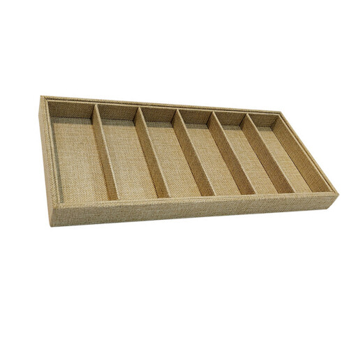 Fleece Eyeglass Organization Tray With Compartments-Linen Color