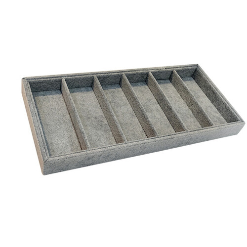 Fleece Eyeglass Organization Tray With Compartments-Grey..