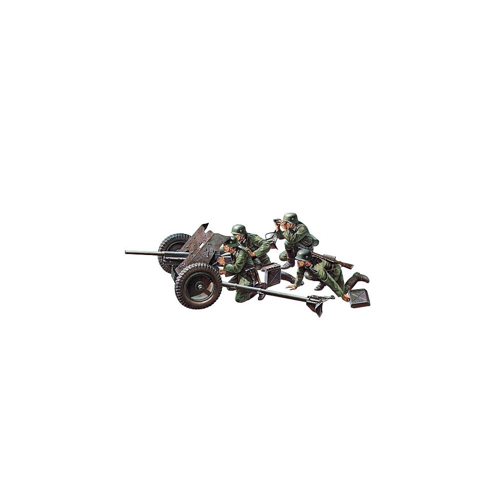 Tamiya Pak 35/36 anti-tank gun model kit, WWII period, with figurines (4), 300035035, 1:35, 3.7 cm