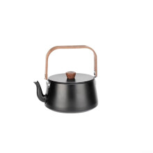 Outdoor camping kettle, 12L large capacity, made of 304 stainless steel, compact design with foldable handle for easy carrying (Black).